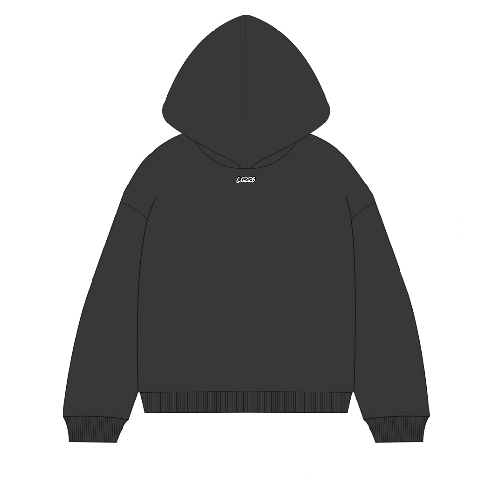 washed black hoodie